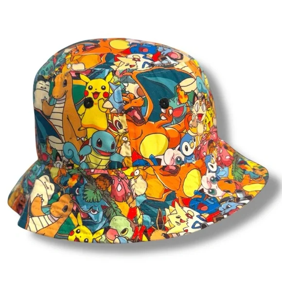 2015 Pokemon Bucket Hat All Over Print RN # 115665 One Size Fits All - Picture 4 of 10
